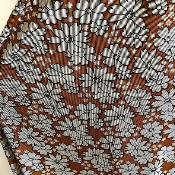 Retro Floral Nightgown PJ Boho Med Brown Maxi Stretch Dress Hippie VTG Artsy - Picture 6 of 14